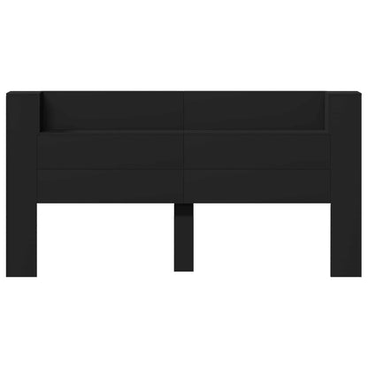Headboard Black Engineered Wood
