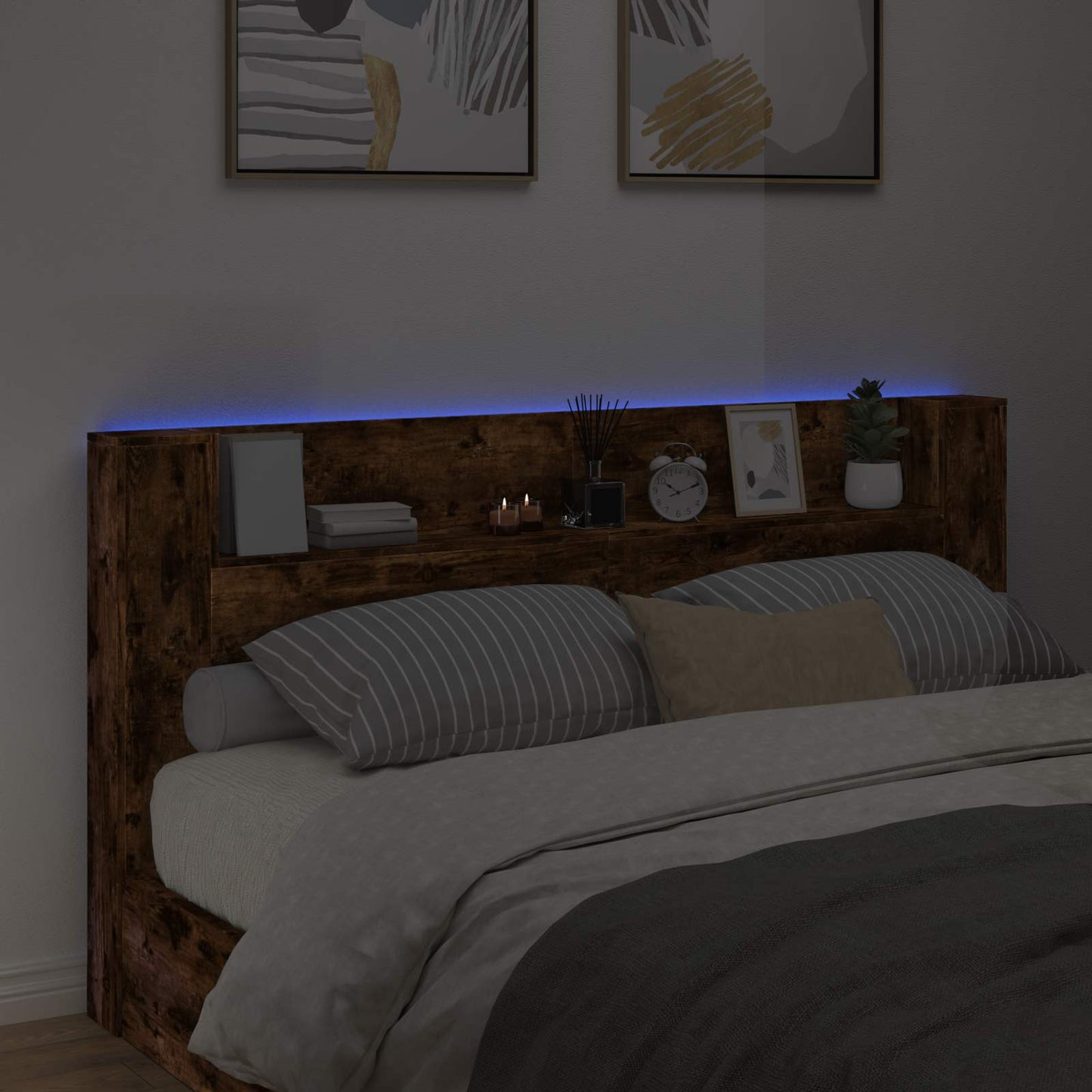 Headboard Smoked Oak Engineered Wood