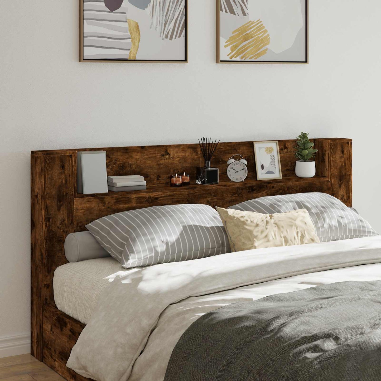 Headboard Smoked Oak Engineered Wood