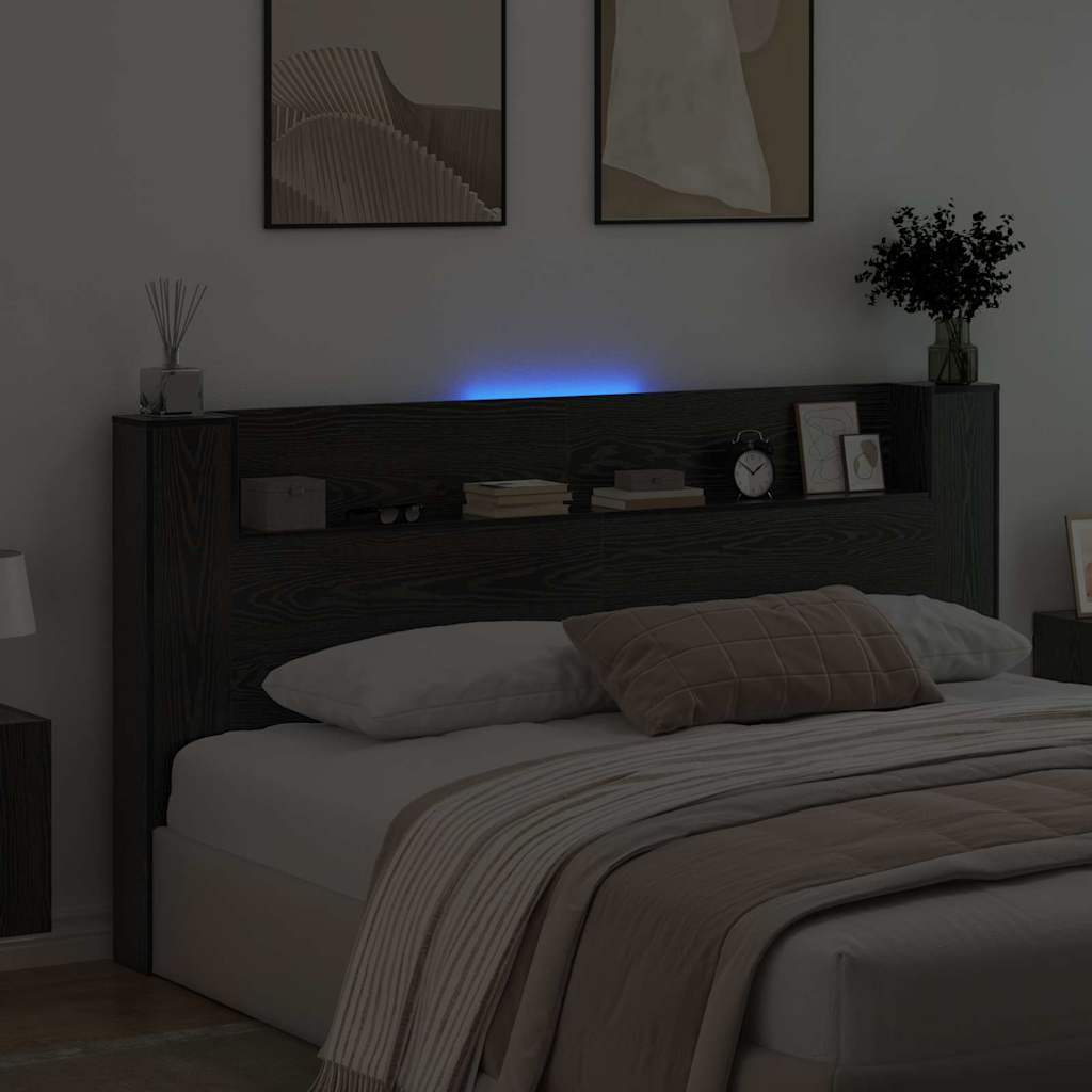Headboard Black Oak Engineered Wood