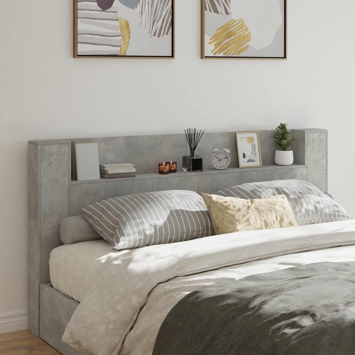 Headboard Concrete Grey Engineered Wood