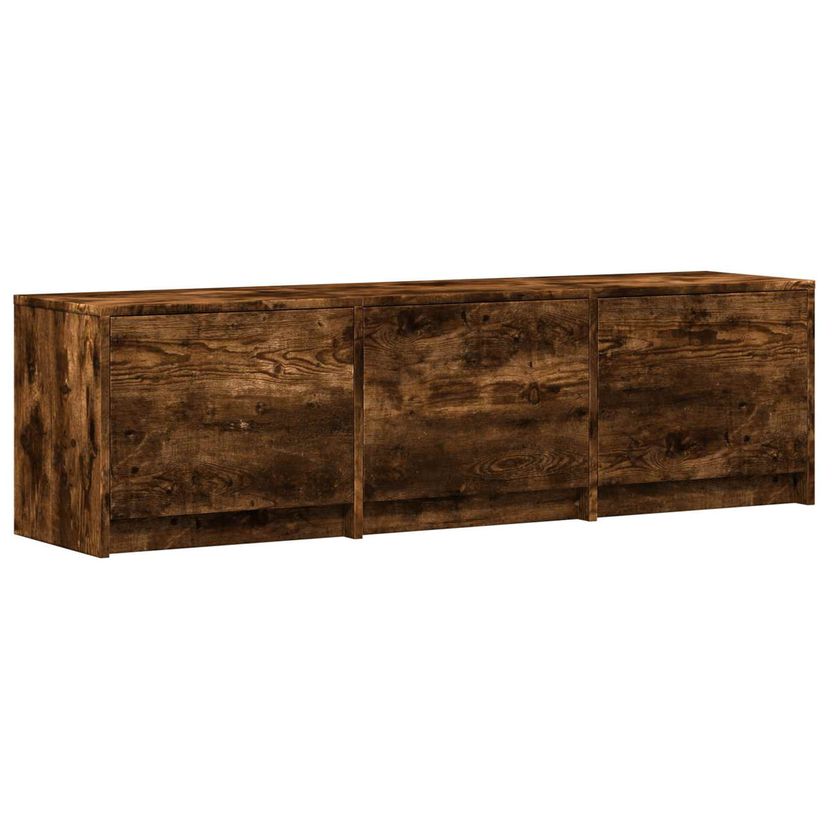 TV Cabinet with LED 140 x 34 x 40 cm Smoked Oak Engineered Wood