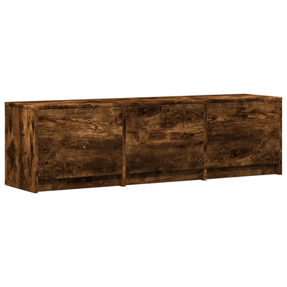 TV Cabinet with LED 140 x 34 x 40 cm Smoked Oak Engineered Wood