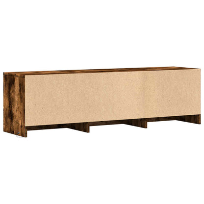 TV Cabinet with LED 140 x 34 x 40 cm Smoked Oak Engineered Wood