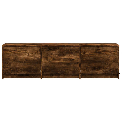 TV Cabinet with LED 140 x 34 x 40 cm Smoked Oak Engineered Wood