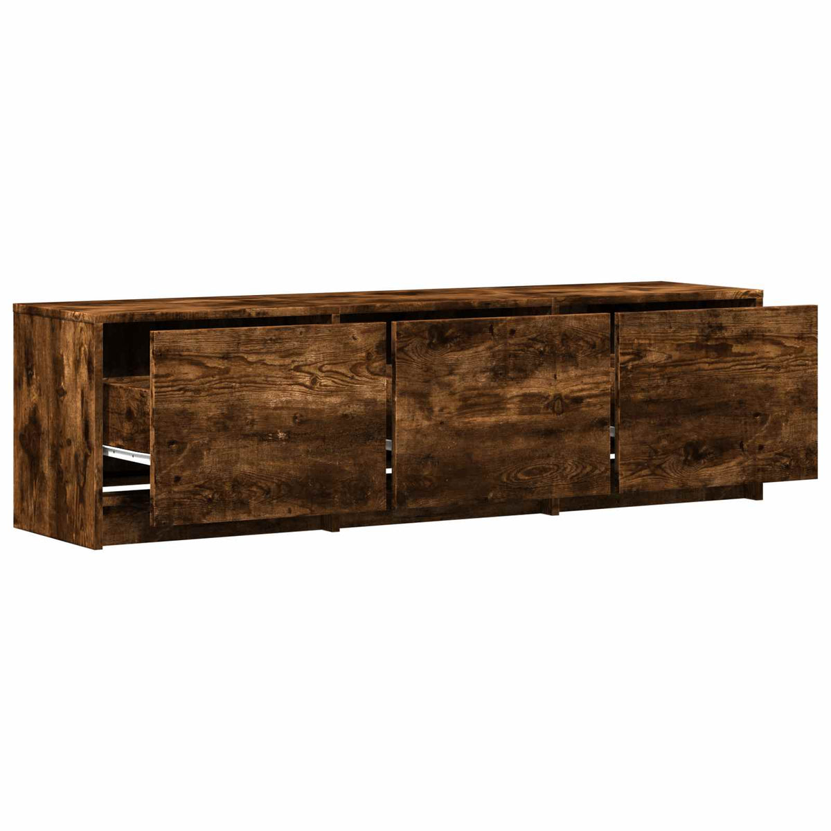 TV Cabinet with LED 140 x 34 x 40 cm Smoked Oak Engineered Wood