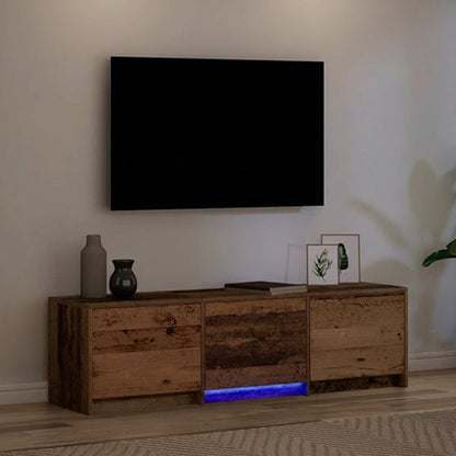TV Cabinet with LED Old Wood 140 x 34 x 40 cm Engineered Wood