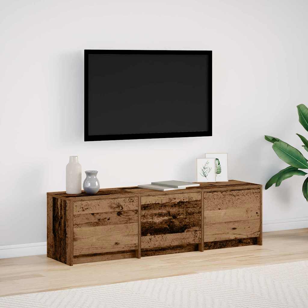TV Cabinet with LED Old Wood 140 x 34 x 40 cm Engineered Wood
