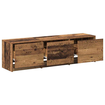 TV Cabinet with LED Old Wood 140 x 34 x 40 cm Engineered Wood