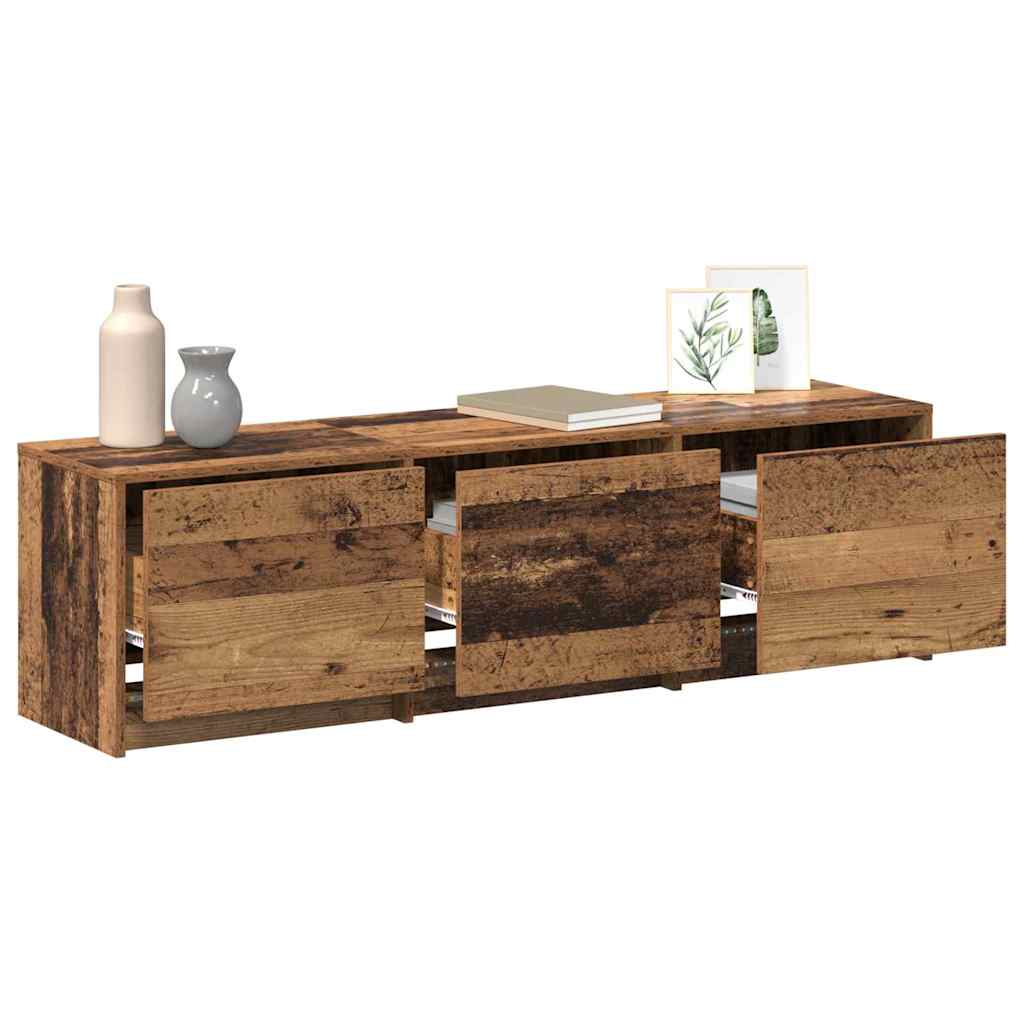 TV Cabinet with LED Old Wood 140 x 34 x 40 cm Engineered Wood