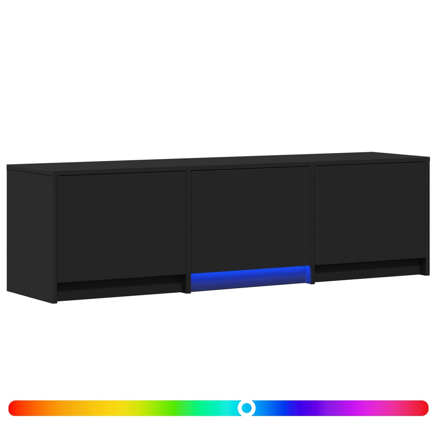 TV Cabinet with LED Black 140 x 34 x 40 cm Engineered Wood