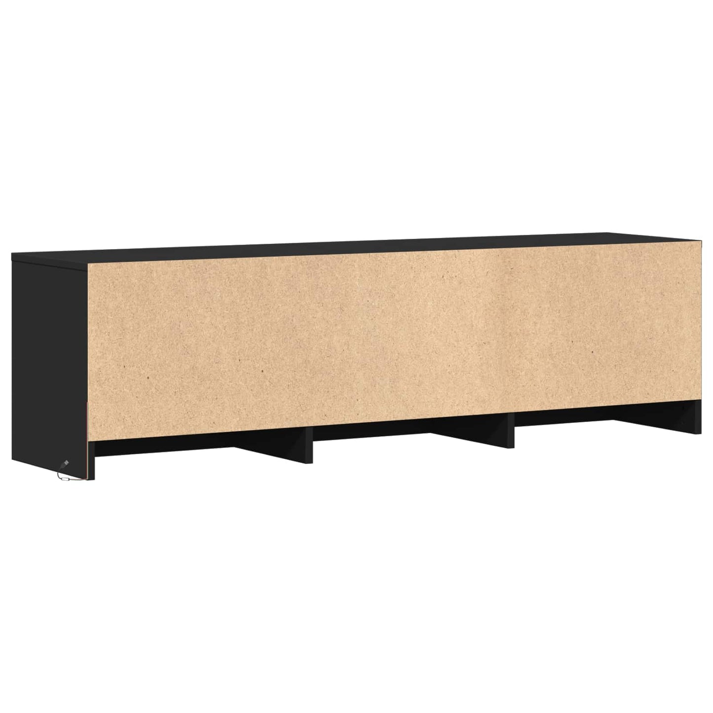 TV Cabinet with LED Black 140 x 34 x 40 cm Engineered Wood