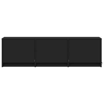 TV Cabinet with LED Black 140 x 34 x 40 cm Engineered Wood