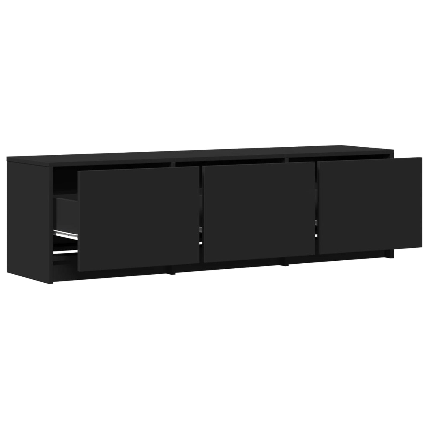 TV Cabinet with LED Black 140 x 34 x 40 cm Engineered Wood