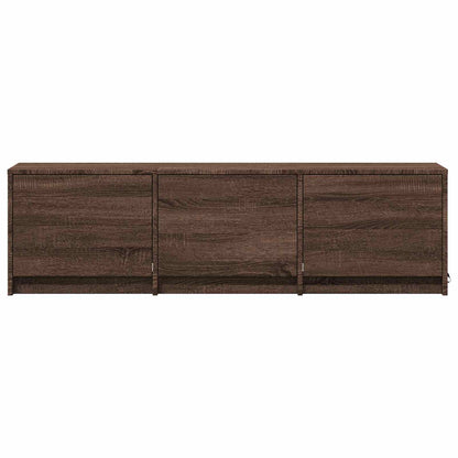 TV Cabinet with LED Brown Oak 140 x 34 x 40 cm Engineered Wood