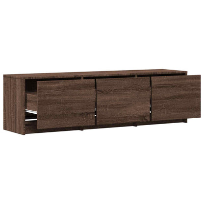 TV Cabinet with LED Brown Oak 140 x 34 x 40 cm Engineered Wood