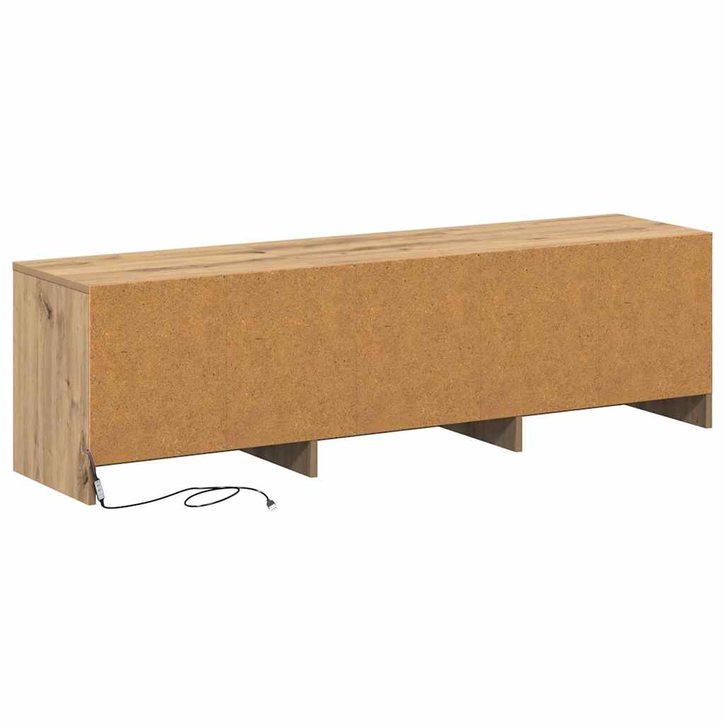 TV Cabinet with LED 140 x 34 x 40 cm Artisian Oak