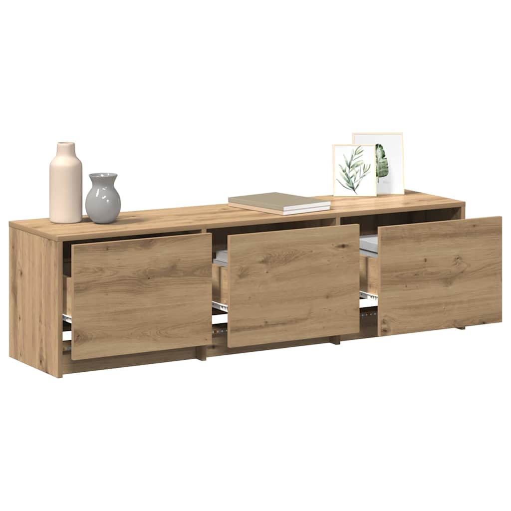 TV Cabinet with LED 140 x 34 x 40 cm Artisian Oak