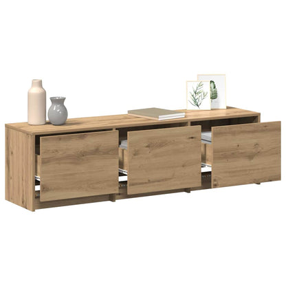TV Cabinet with LED with Drawer Artisian Oak 140 x 34 x 40 cm