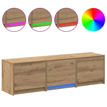TV Cabinet with LED with Drawer Artisian Oak 140 x 34 x 40 cm