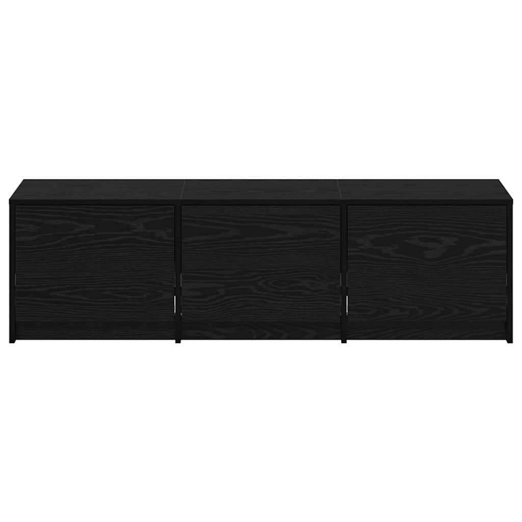 TV Cabinet with LED Black Oak 140 x 34 x 40 cm Engineered Wood