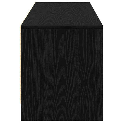 TV Cabinet with LED Black Oak 140 x 34 x 40 cm Engineered Wood