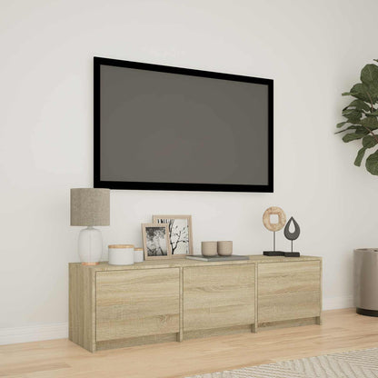 TV Cabinet with LED Sonoma Oak 140 x 34 x 40 cm Engineered Wood