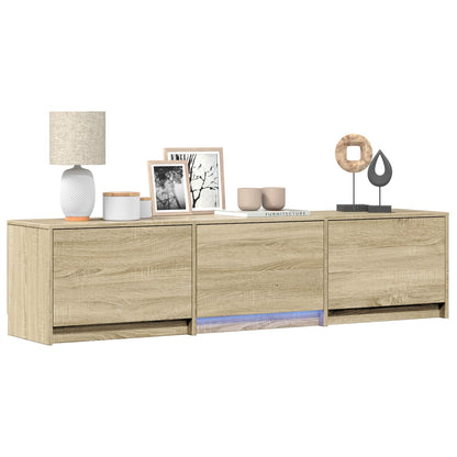 TV Cabinet with LED Sonoma Oak 165 x 34 x 40 cm Engineered Wood