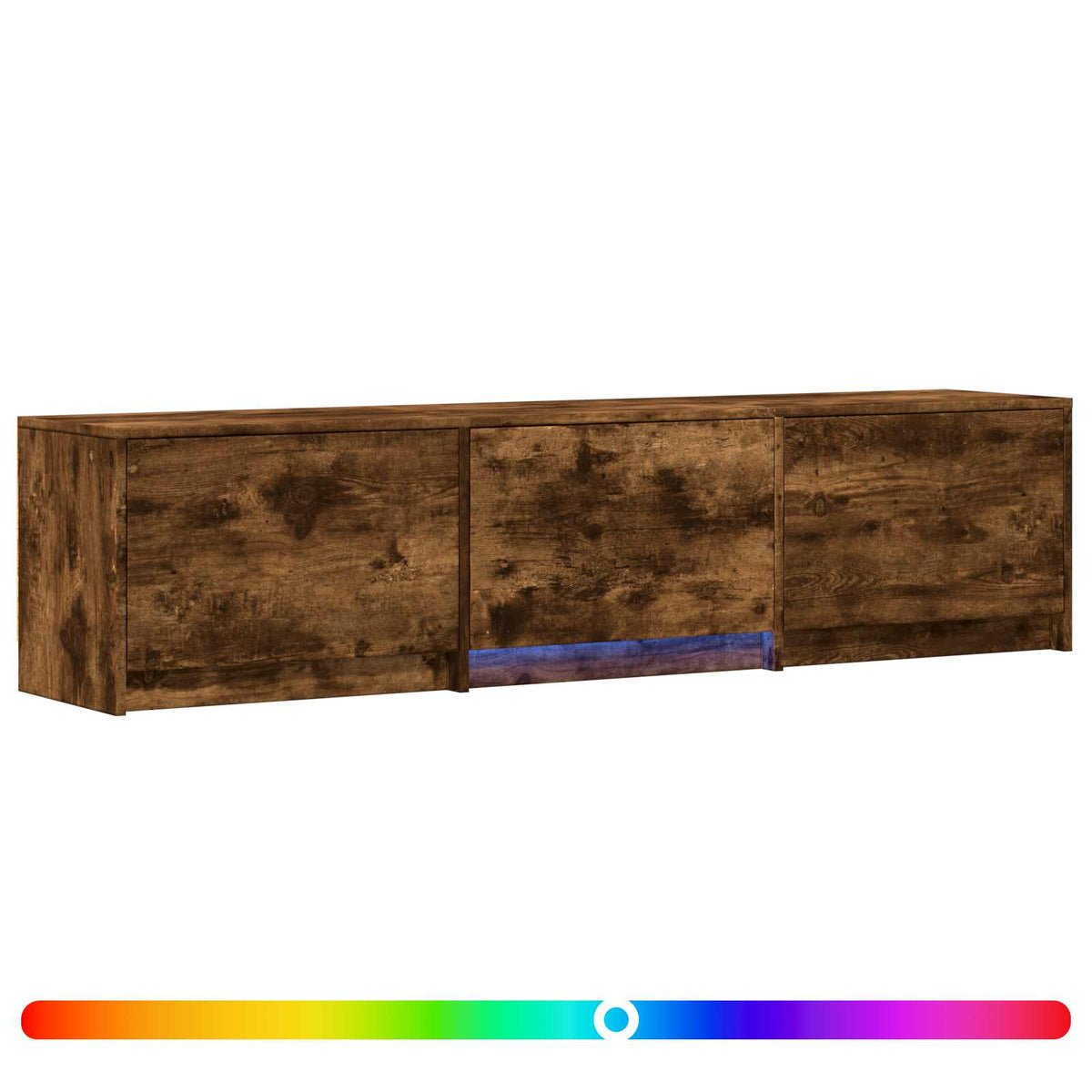 TV Cabinet with LED 165 x 34 x 40 cm Smoked Oak Engineered Wood