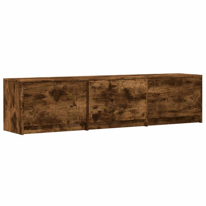 TV Cabinet with LED 165 x 34 x 40 cm Smoked Oak Engineered Wood