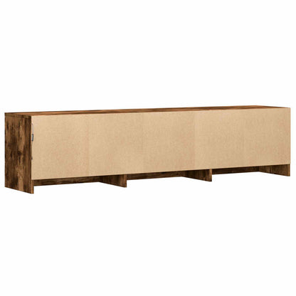 TV Cabinet with LED 165 x 34 x 40 cm Smoked Oak Engineered Wood