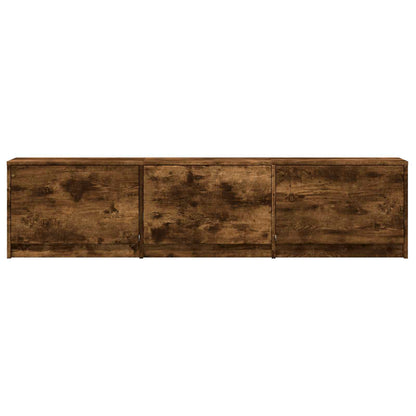 TV Cabinet with LED 165 x 34 x 40 cm Smoked Oak Engineered Wood