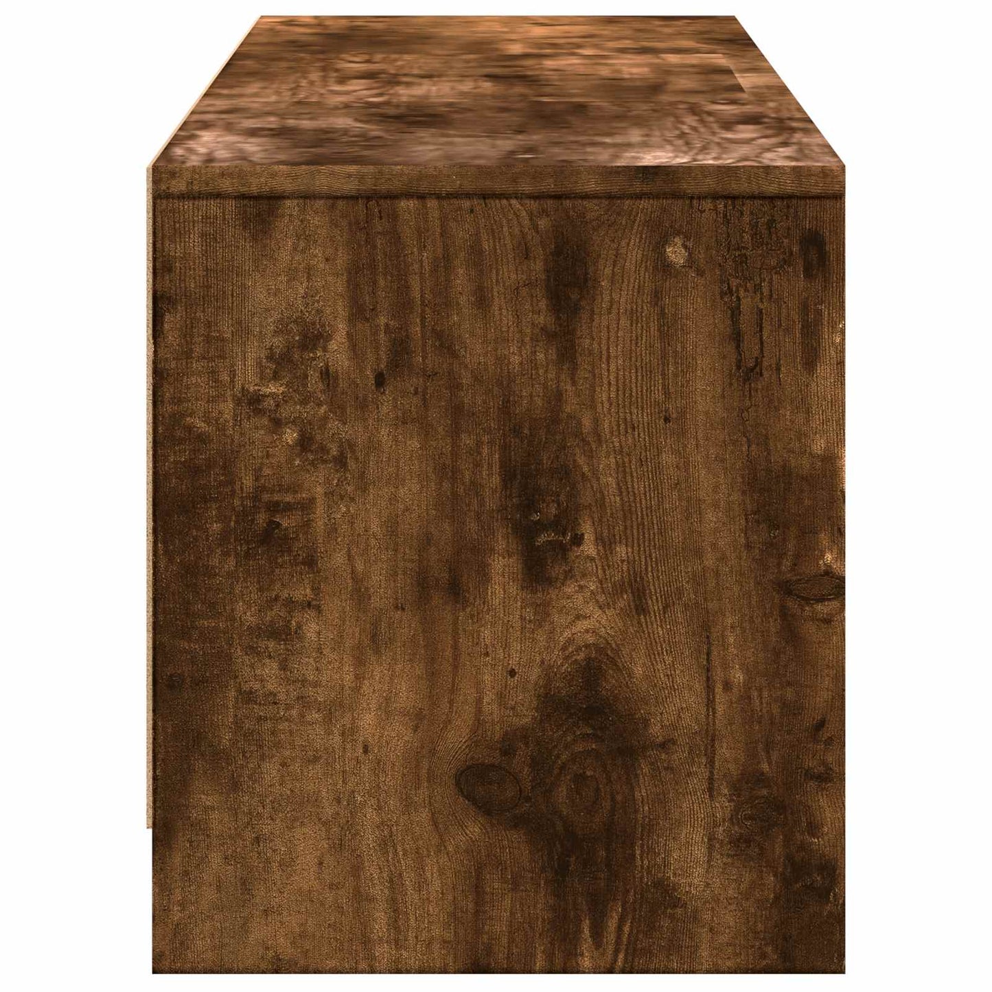 TV Cabinet with LED Smoked Oak 165 x 34 x 40 cm Engineered Wood
