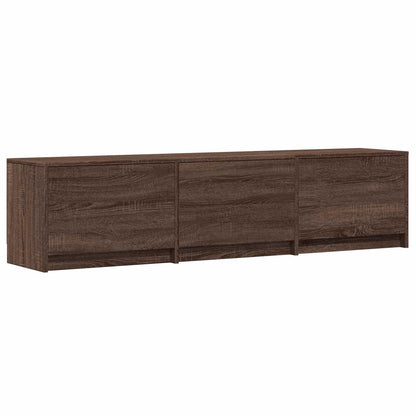 TV Cabinet with LED Brown Oak 165 x 34 x 40 cm Engineered Wood