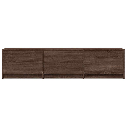 TV Cabinet with LED Brown Oak 165 x 34 x 40 cm Engineered Wood