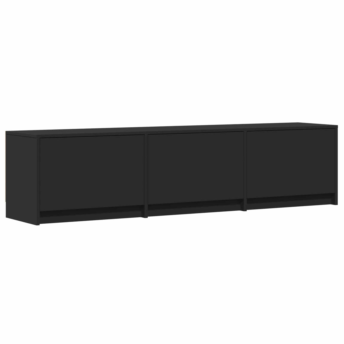 TV Cabinet with LED Black 165 x 34 x 40 cm Engineered Wood