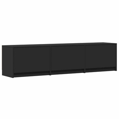 TV Cabinet with LED Black 165 x 34 x 40 cm Engineered Wood