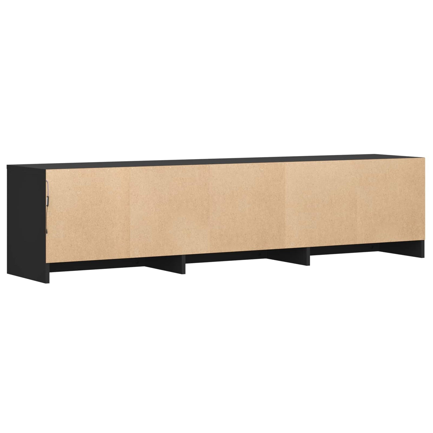 TV Cabinet with LED Black 165 x 34 x 40 cm Engineered Wood