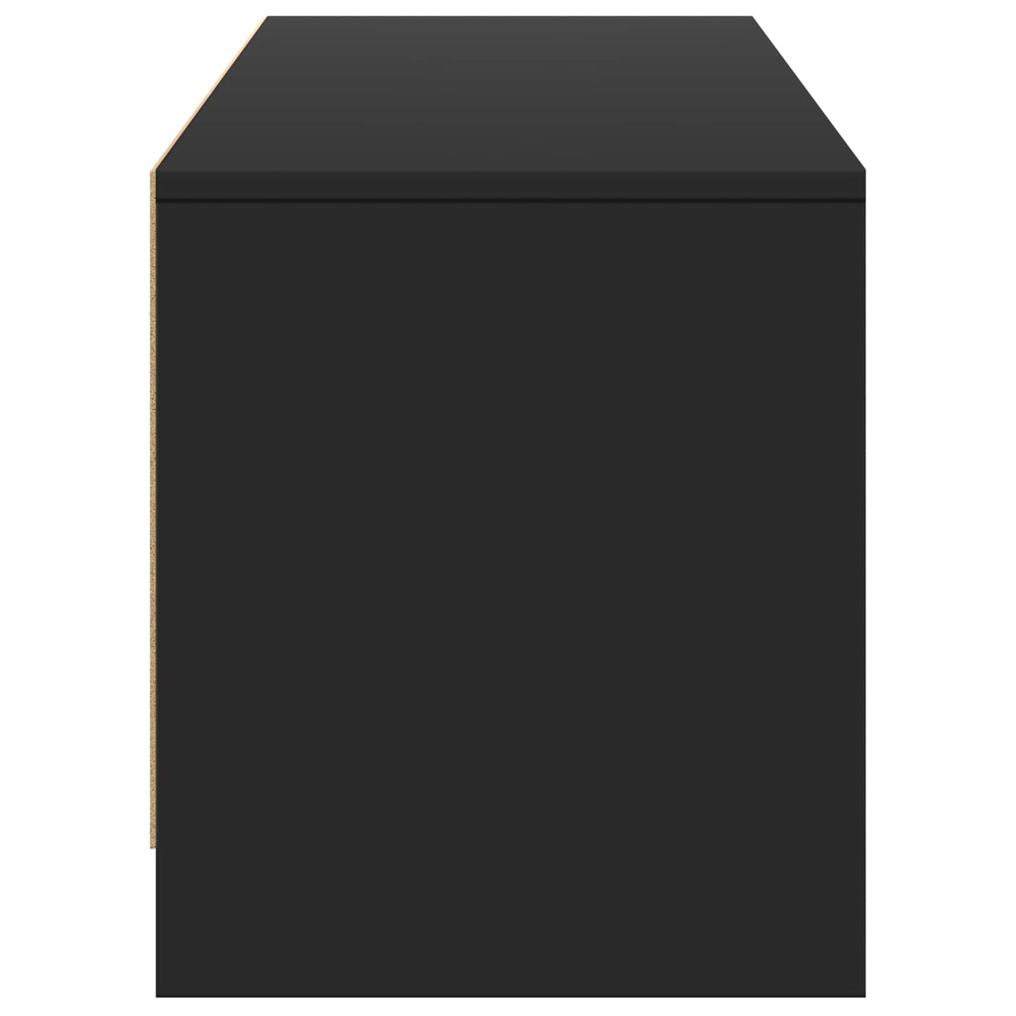 TV Cabinet with LED Black 165 x 34 x 40 cm Engineered Wood