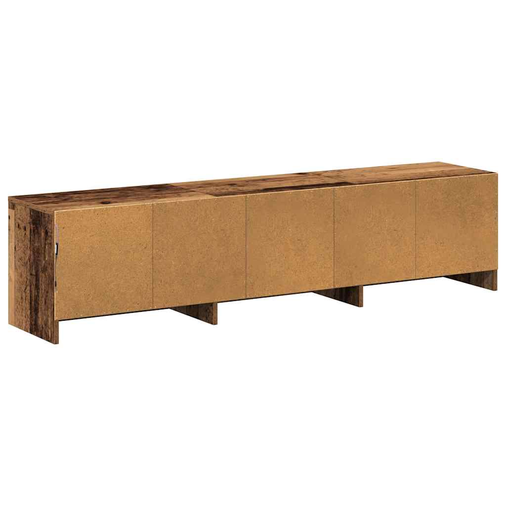 TV Cabinet with LED Old Wood 165 x 34 x 40 cm Engineered Wood