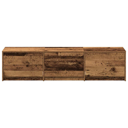 TV Cabinet with LED Old Wood 165 x 34 x 40 cm Engineered Wood