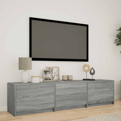 TV Cabinet with LED 165x34x40 cm Grey Sonoma Engineered Wood