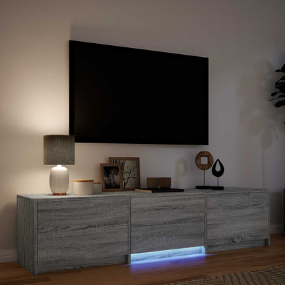 TV Cabinet with LED 165x34x40 cm Grey Sonoma Engineered Wood