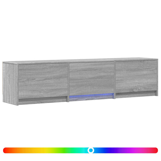 TV Cabinet with LED 165x34x40 cm Grey Sonoma Engineered Wood