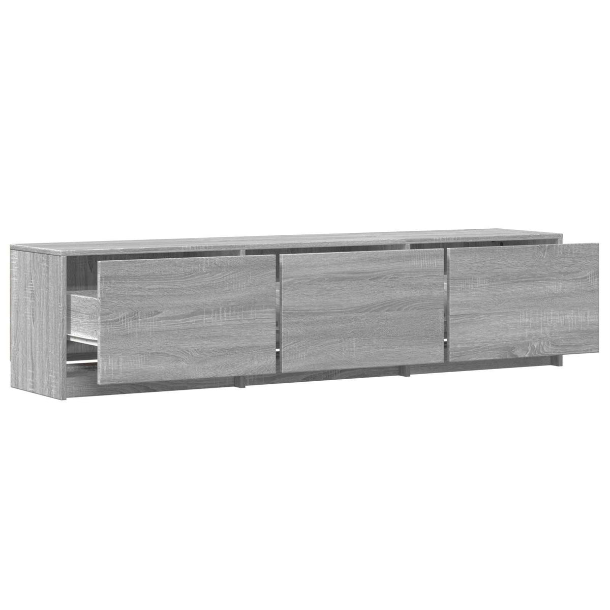 TV Cabinet with LED 165x34x40 cm Grey Sonoma Engineered Wood