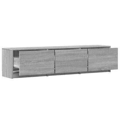 TV Cabinet with LED 165x34x40 cm Grey Sonoma Engineered Wood