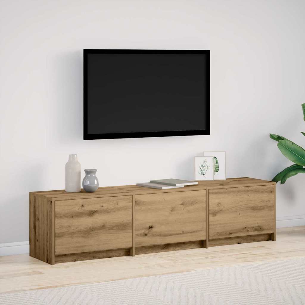 TV Cabinet with LED with Drawer Artisian Oak 165 x 34 x 40 cm
