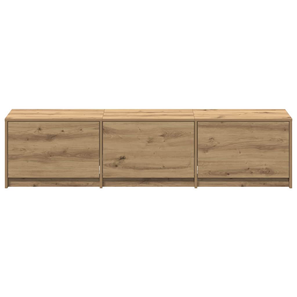 TV Cabinet with LED with Drawer Artisian Oak 165 x 34 x 40 cm