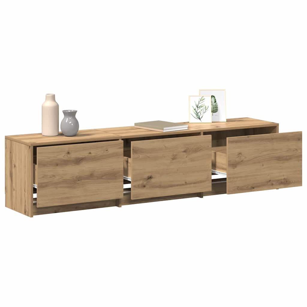 TV Cabinet with LED 165 x 34 x 40 cm Artisian Oak