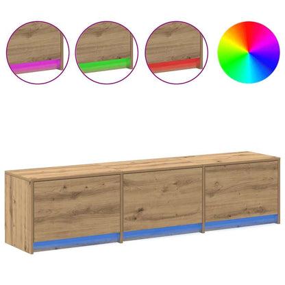 TV Cabinet with LED with Drawer Artisian Oak 165 x 34 x 40 cm